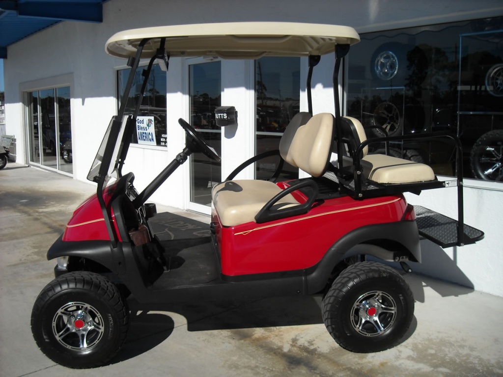 Red golf cart image