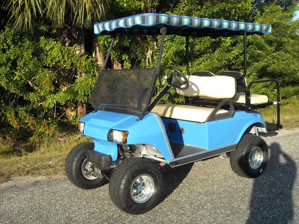 Blue golf cart image