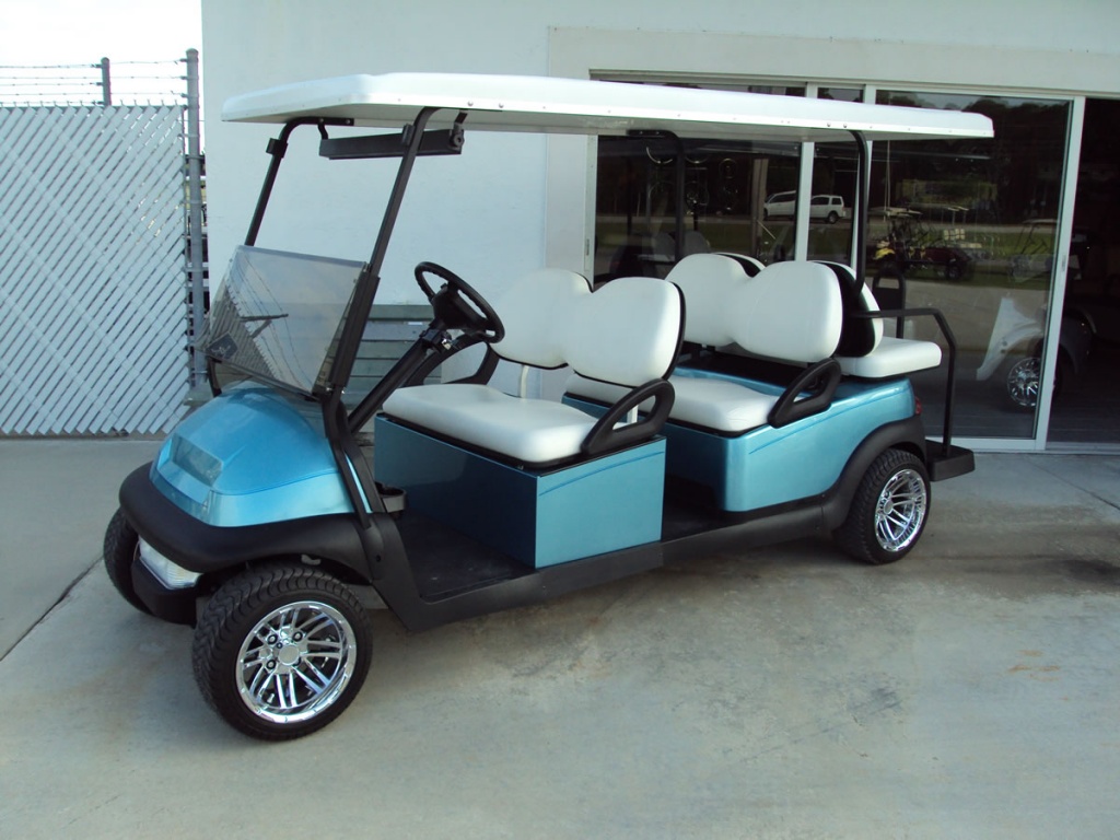 Blue golf cart image