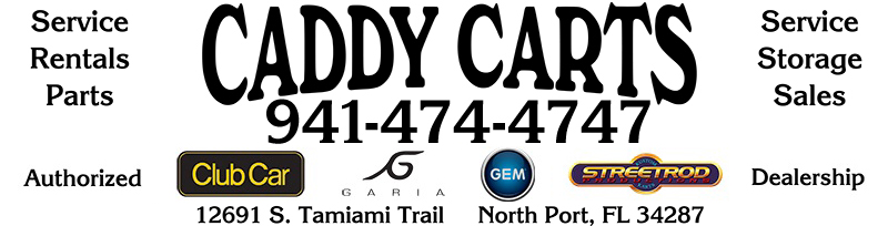 Caddy Carts logo with contact info image