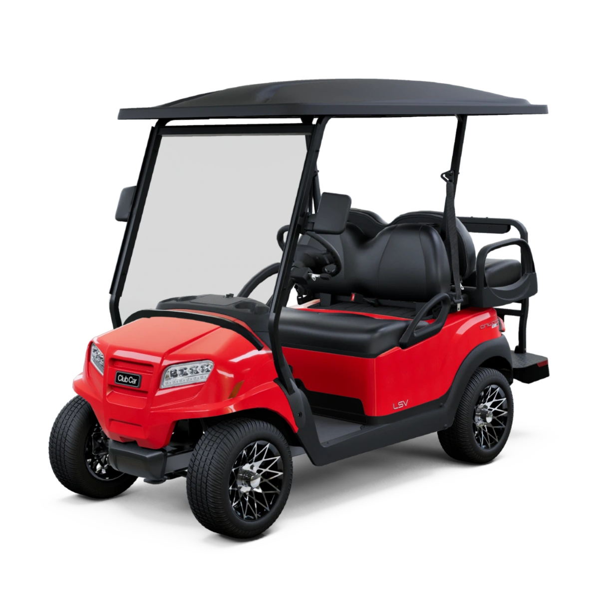 red golf cart, buy or rent golf carts
